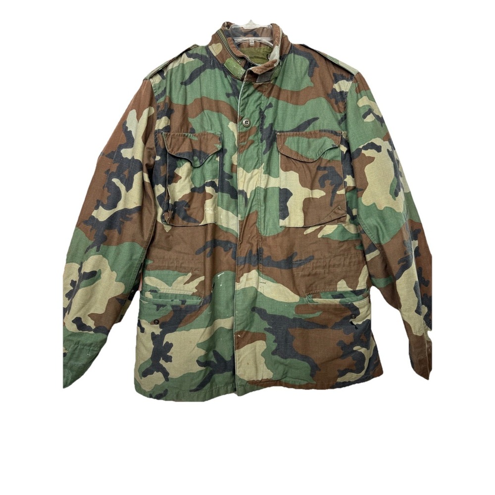 Vtg 1984 Cold Weather M Long Military Issued M-65 Field Jacket w/ Liner 4th MAW‎